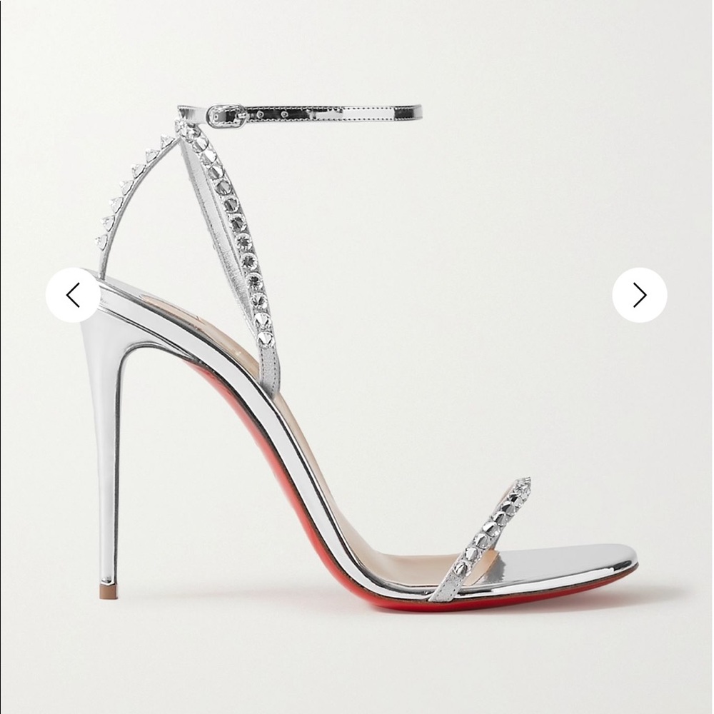 Louboutin “So You” Silver Sandals